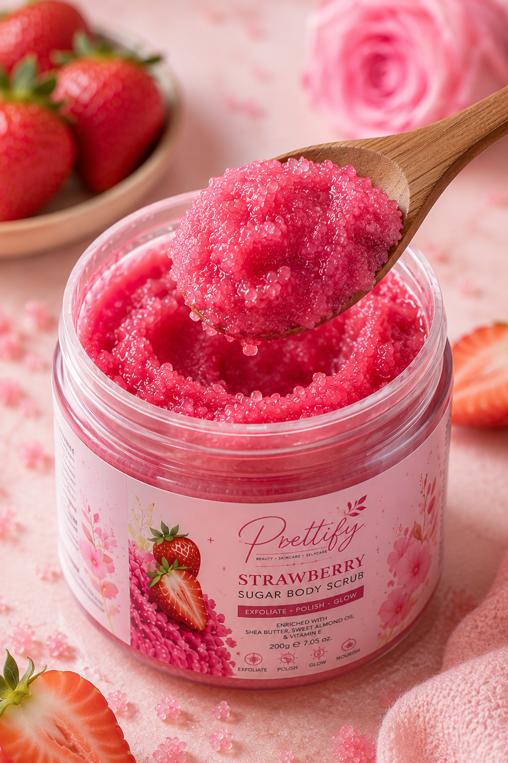 Strawberry Velvet Sugar Body Scrub