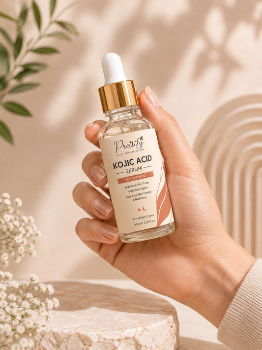 Prettify 1% Kojic Acid Brightening Serum for even-toned radiant-looking skin