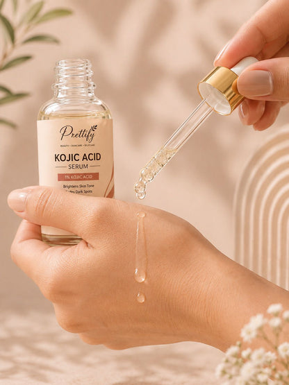 Prettify 1% Kojic Acid Brightening Serum for even-toned radiant-looking skin
