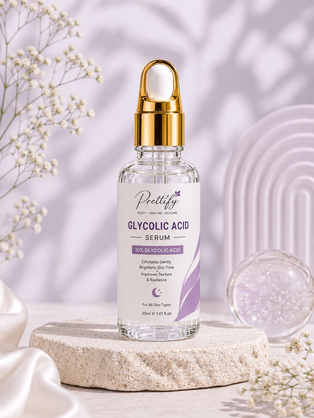Prettify 10% Glycolic Acid Resurfacing Serum for smoother and radiant-looking skin