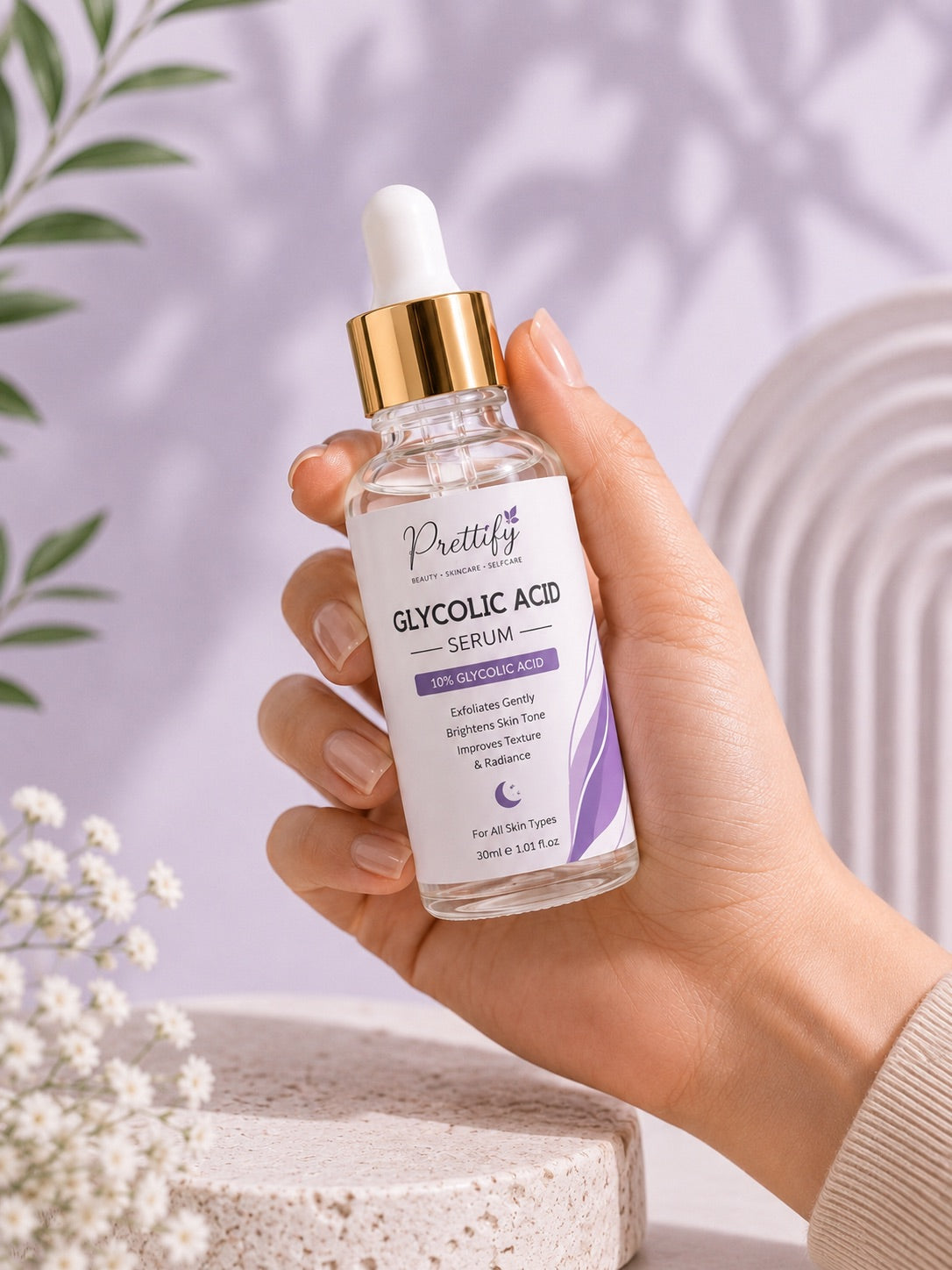 Prettify 10% Glycolic Acid Resurfacing Serum for smoother and radiant-looking skin