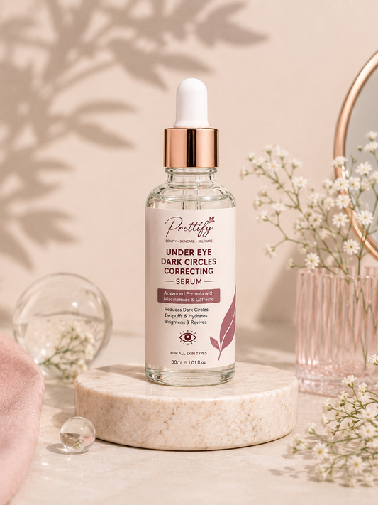 Prettify Dark Circles & Under Eye Correcting Serum – Reduces the appearance of dark circles, de-puffs, hydrates and brightens under-eyes