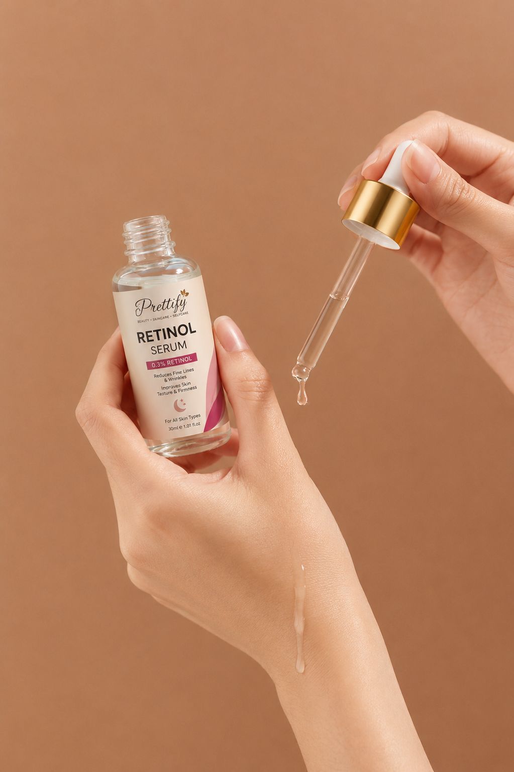 Prettify Retinol Renewal Serum for smoother, brighter-looking skin