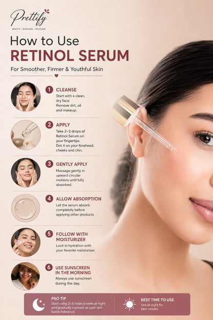 Prettify Retinol Renewal Serum for smoother, brighter-looking skin